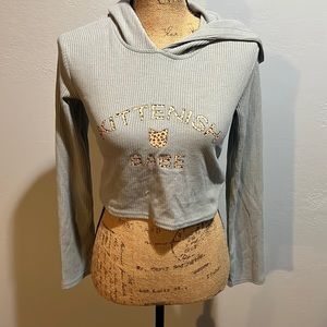 Kittenish Knit Cropped Hoodie